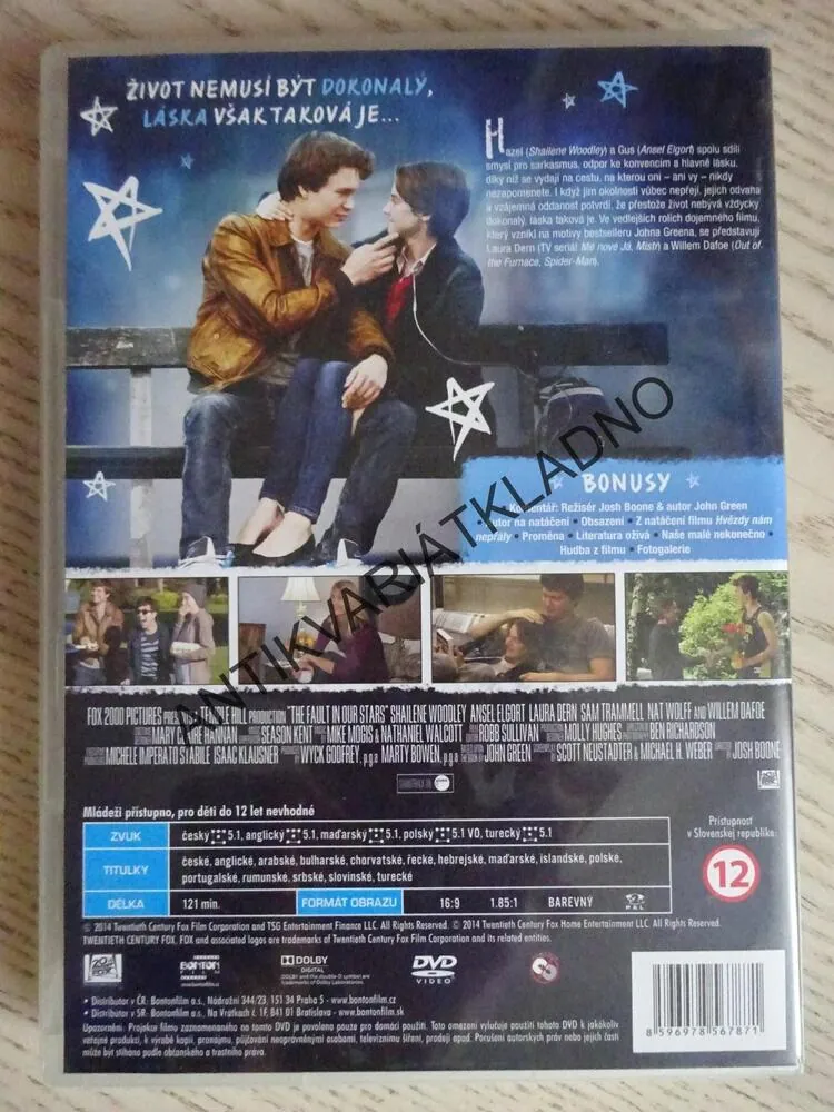 HVĚZDY NÁM NEPŘÁLY, DVD FILM