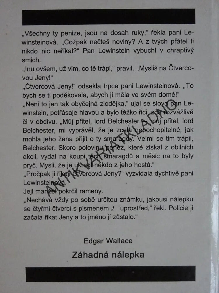 ZÁHADNÁ NÁLEPKA, EDGAR WALLACE, **an