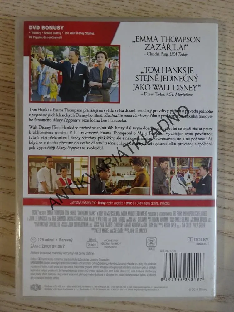 ZACHRAŇTE PANA BANKSE, EMMA THOMPSON, TOM HANKS, DVD FILM