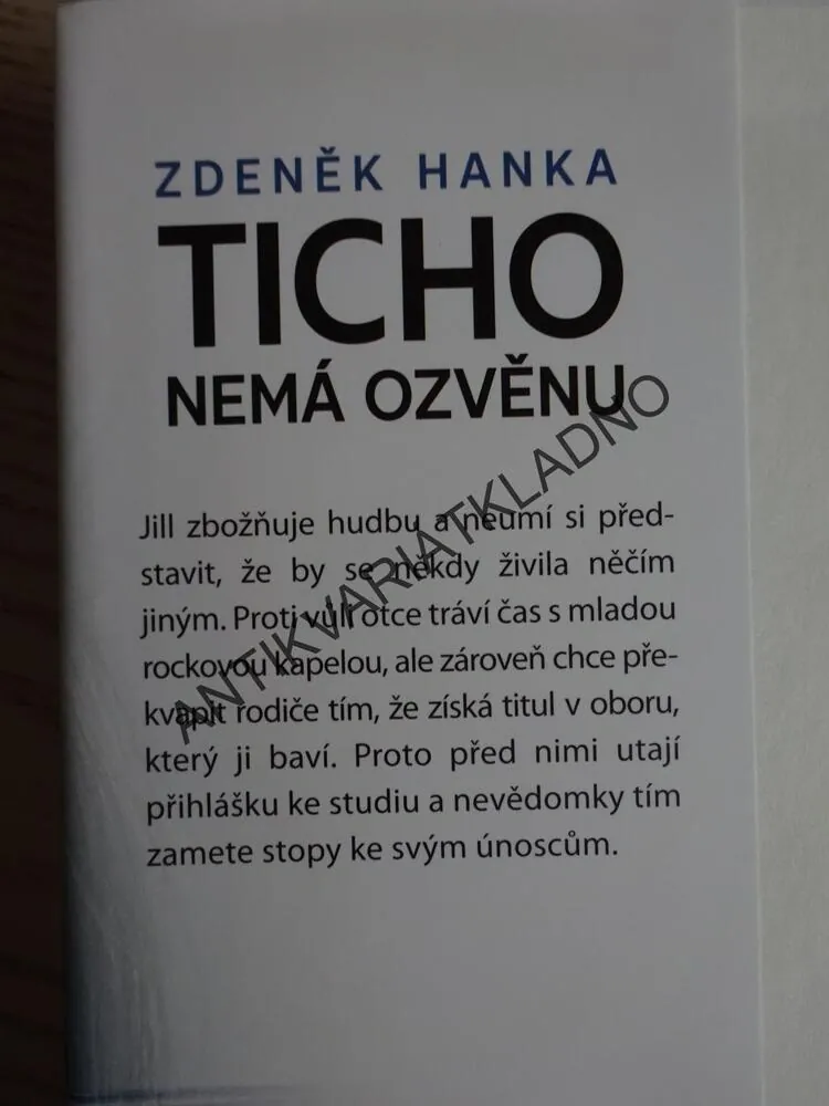 TICHO NEMÁ OZVENU, ZDENĚK HANKA, **an