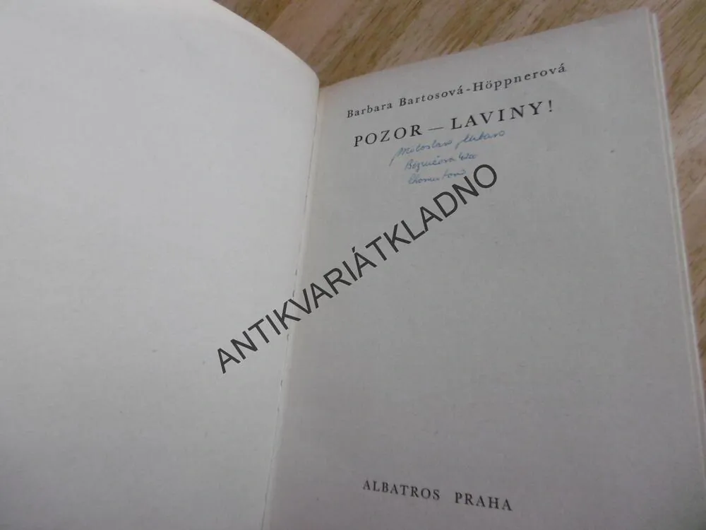 KOD 124 - POZOR- LAVINY! BARBARA BARTOSOVÁ-HÖPPNEROVÁ, **an