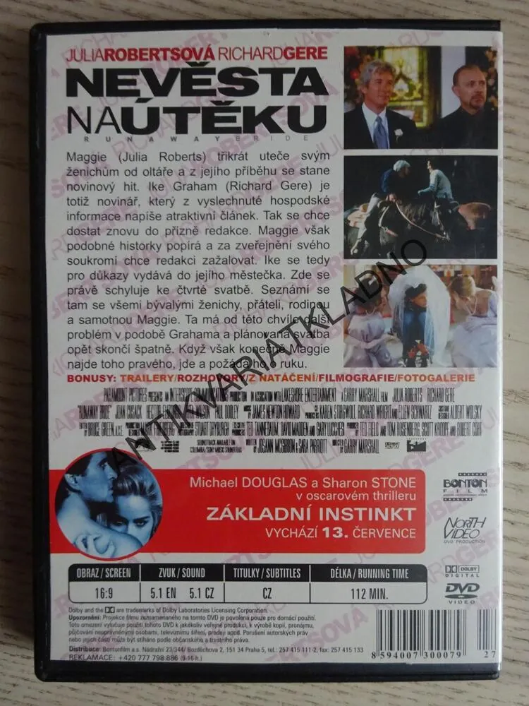 NEVĚSTA NA ÚTĚKU, DVD FILM
