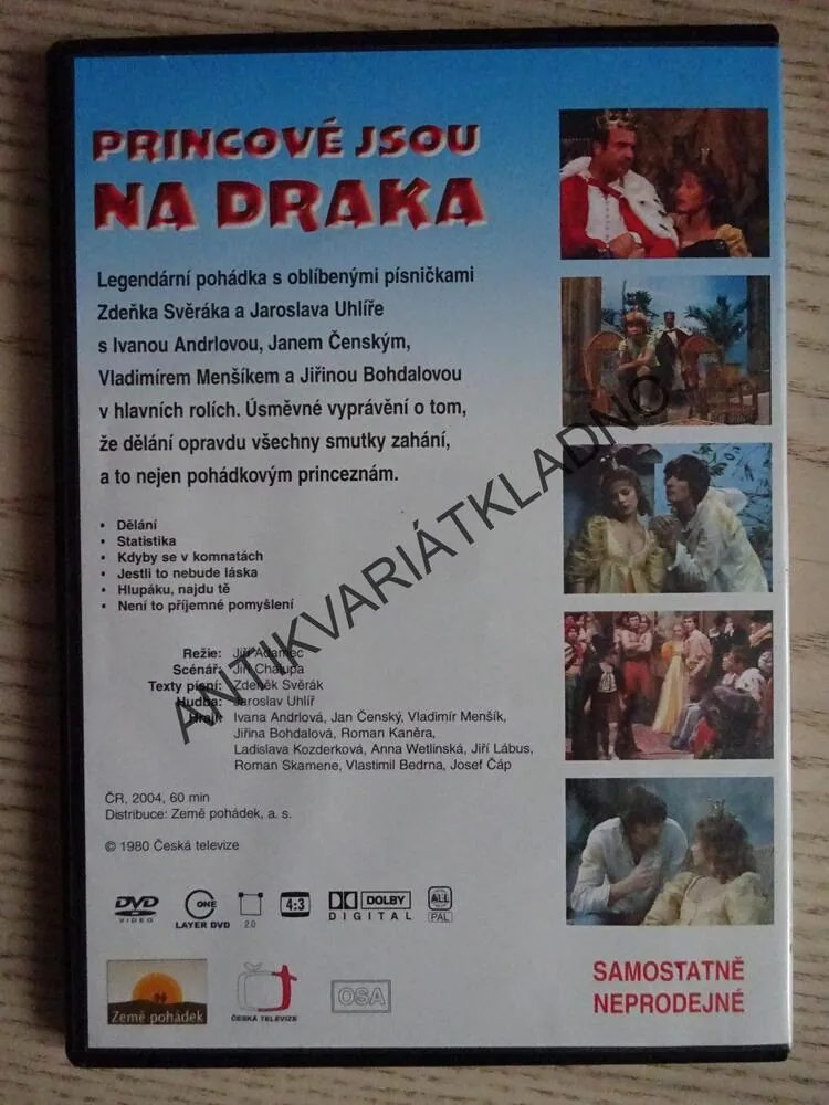 PRINCOVÉ JSOU NA DRAKA,  DVD FILM