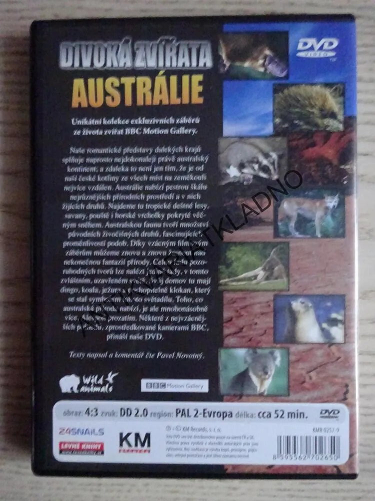 DIVOKÁ ZVÍŘATA, AUSTRÁLIE, DVD FILM DOKUMENT