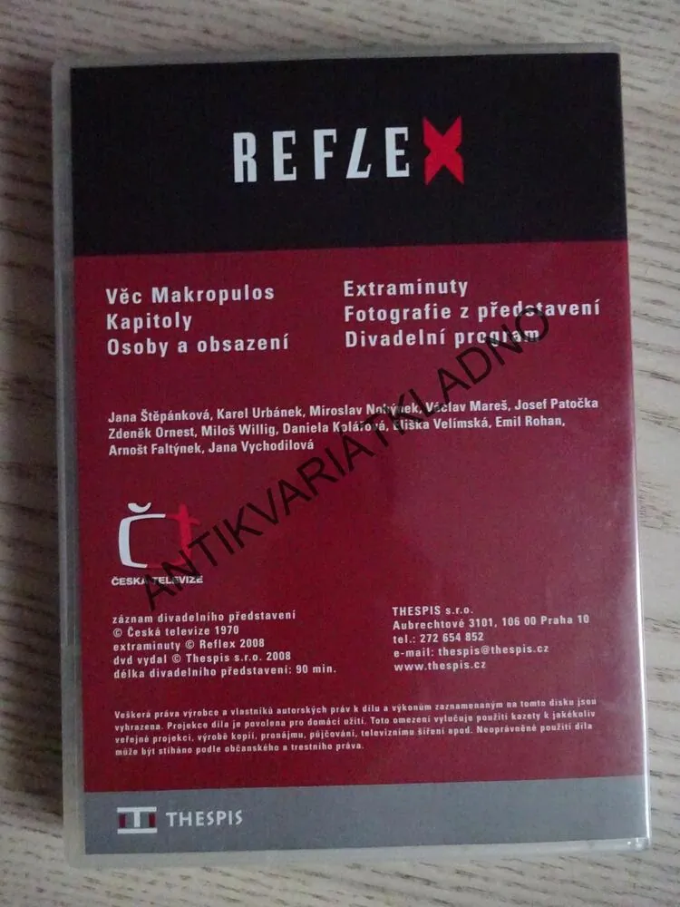 VĚC MAKROPULOS, DVD FILM ČR