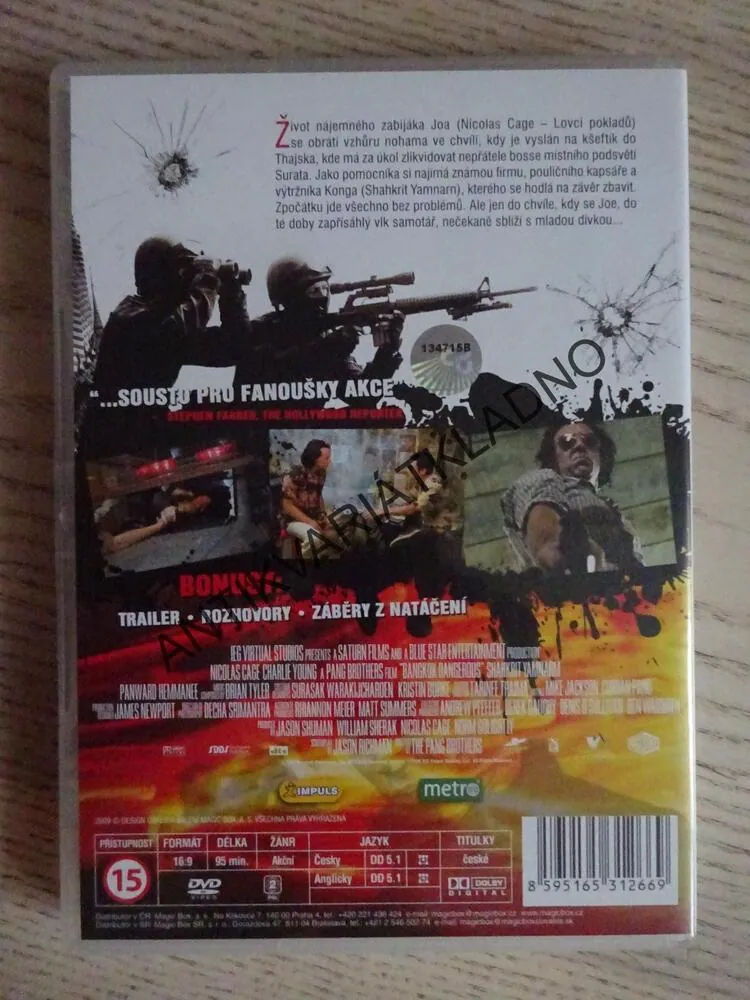 NEBEZPEČNÝ CÍL, NICOLAS CAGE, DVD FILM