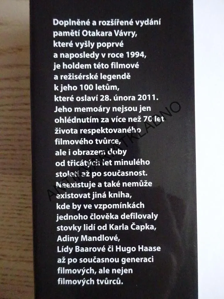 PAMĚTI ANEB MOJE FILMOVÉ 100LETÍ, OTAKAR VÁVRA, **an