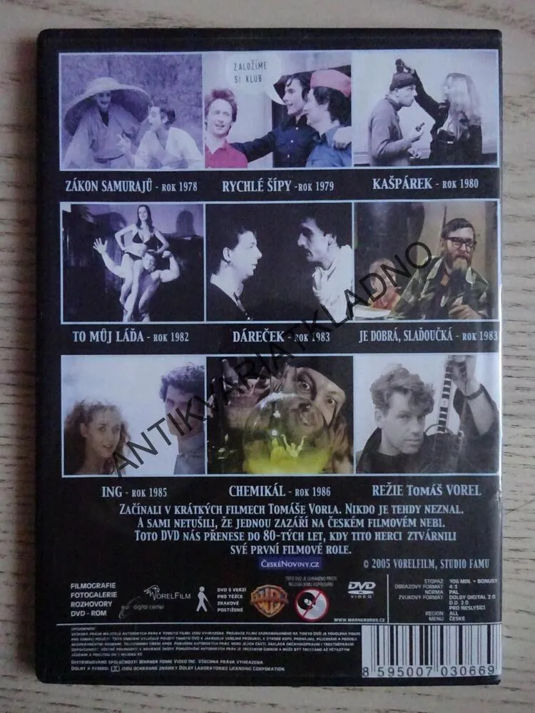 ZAČÁTKY FILMOVÝCH HVĚZD V KRÁTKÝCH FILMECH TOMÁŠE VORLA, DVD FILM