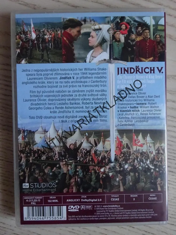 JINDŘICH V., WILLIAM SHAKESPEARE, DVD FILM
