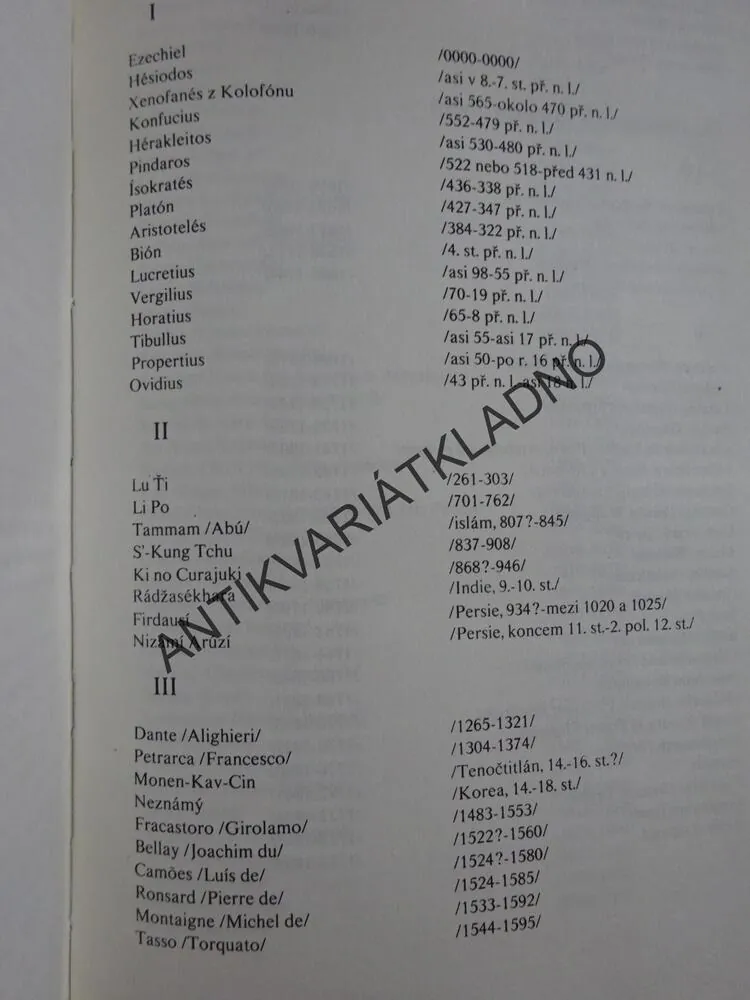 ARS POETICA, Z ÚVAH O BÁSNICKÉM UMĚNÍ OD STAROVĚKU PO DNEŠEK, **an