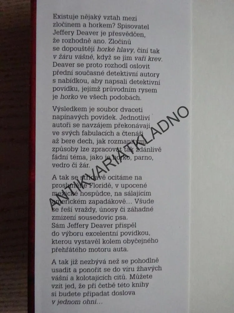 HORKÁ NOC JAKO STVOŘENÁ PRO ZLOČIN, JEFFERY DEAVER, **an