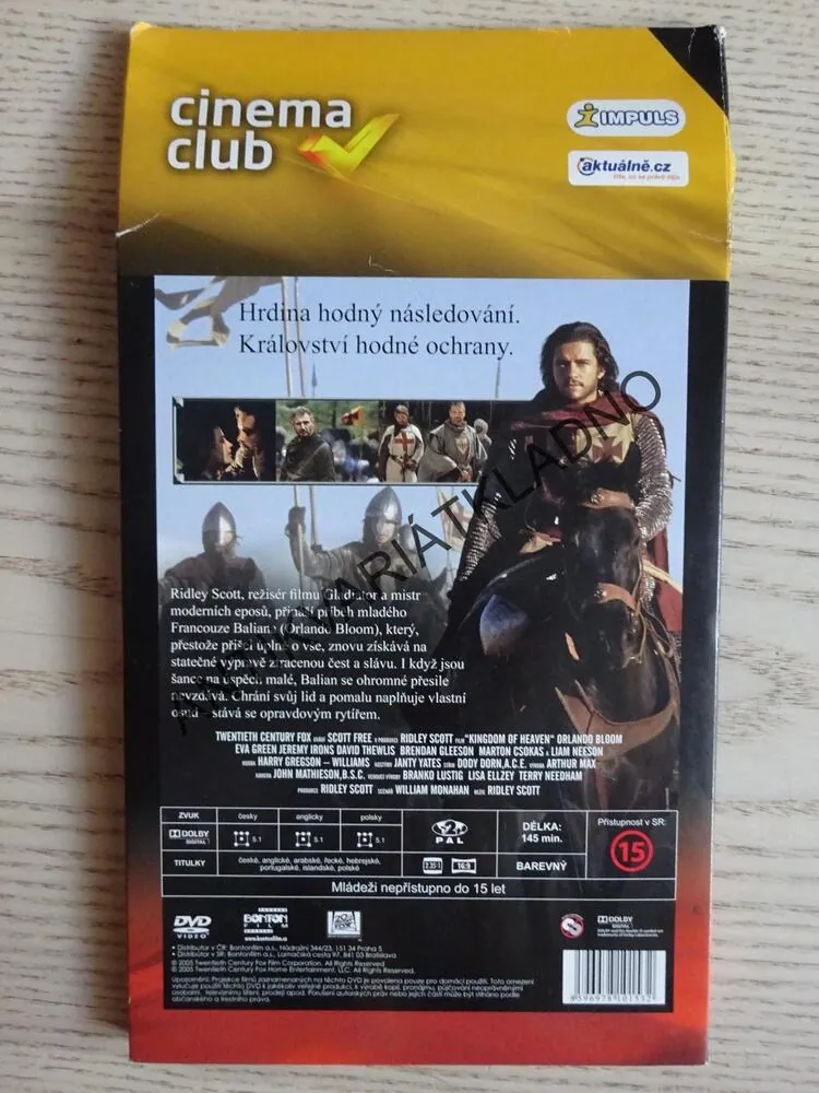 KRÁLOVSTVÍ NEBESKÉ, DVD FILM