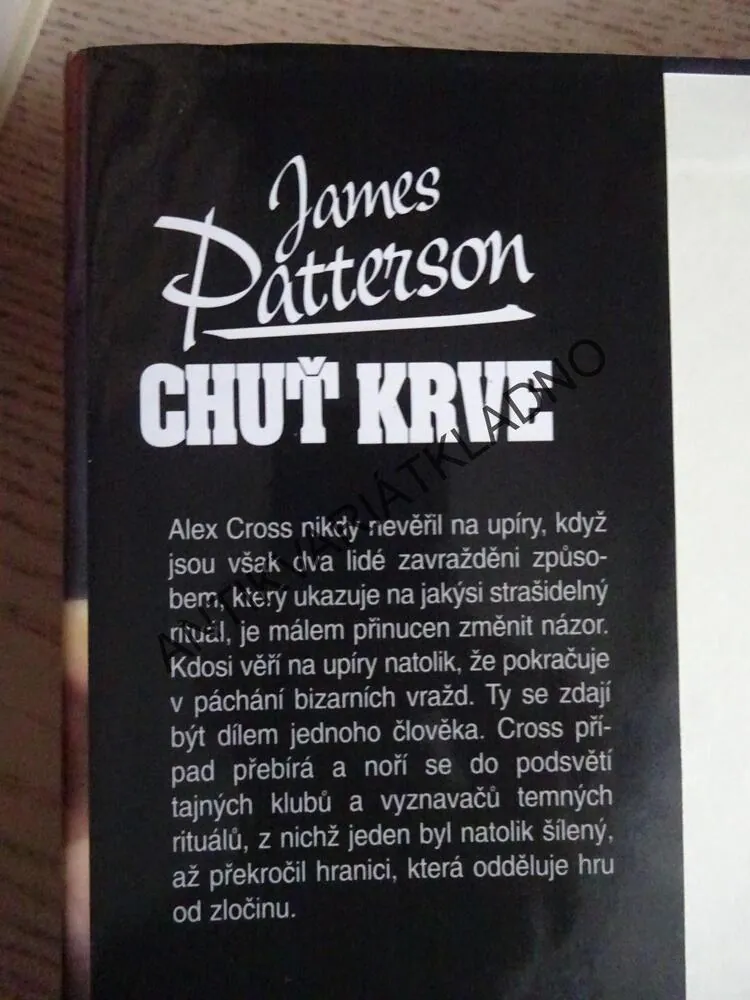 CHUŤ KRVE, JAMES PATTERSON, **an