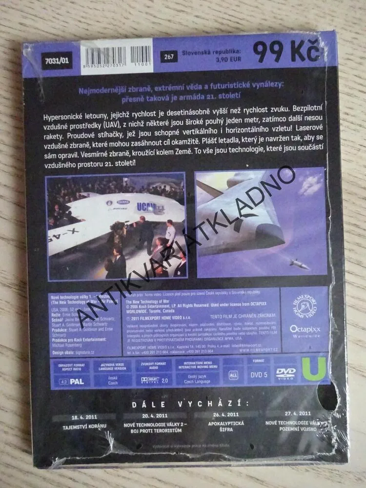 NOVÉ TECHNOLOGIE VÁLKY - LETECTVO, DVD FILM DOKUMENT