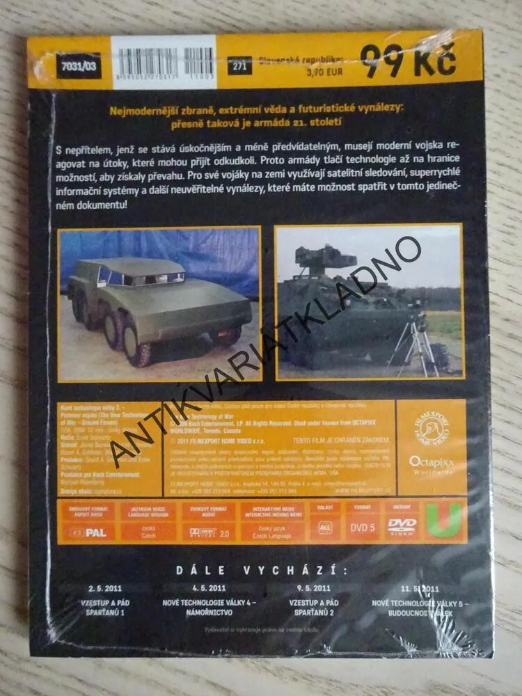 NOVÉ TECHNOLOGIE VÁLKY - POZEMNÍ VOJSKO, DVD FILM DOKUMENT