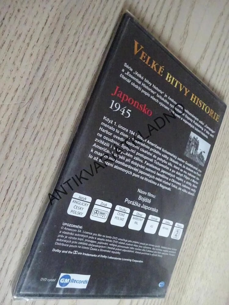 JAPONSKO 1945, DVD FILM DOKUMENT