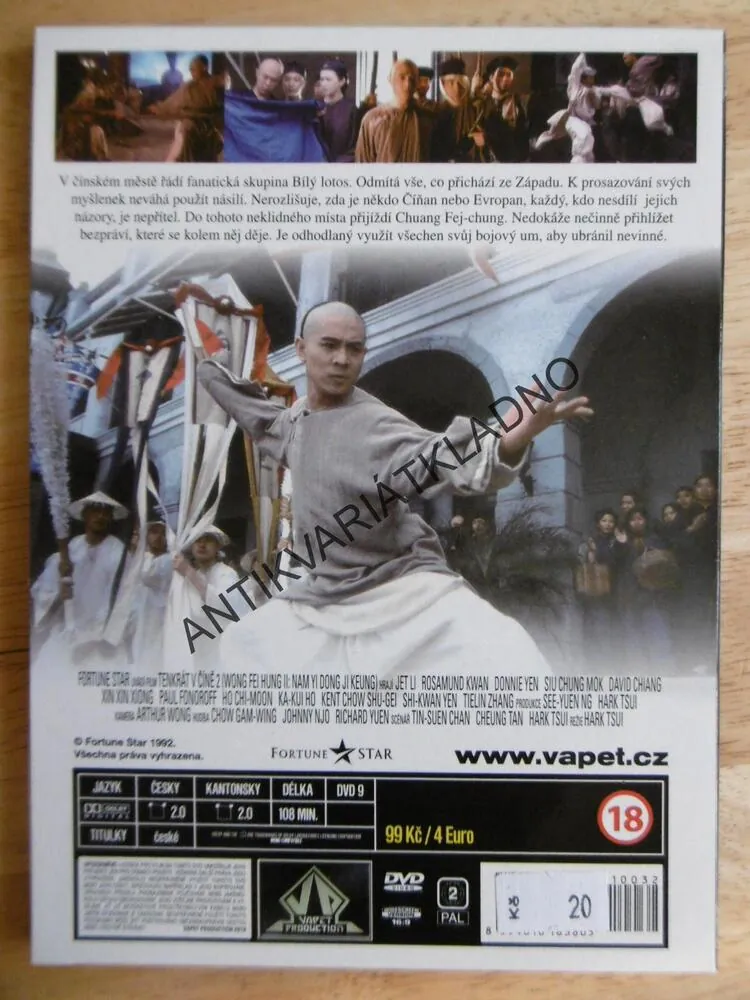 TENKRÁT V ČÍNĚ 2., JET LI, DVD FILM,