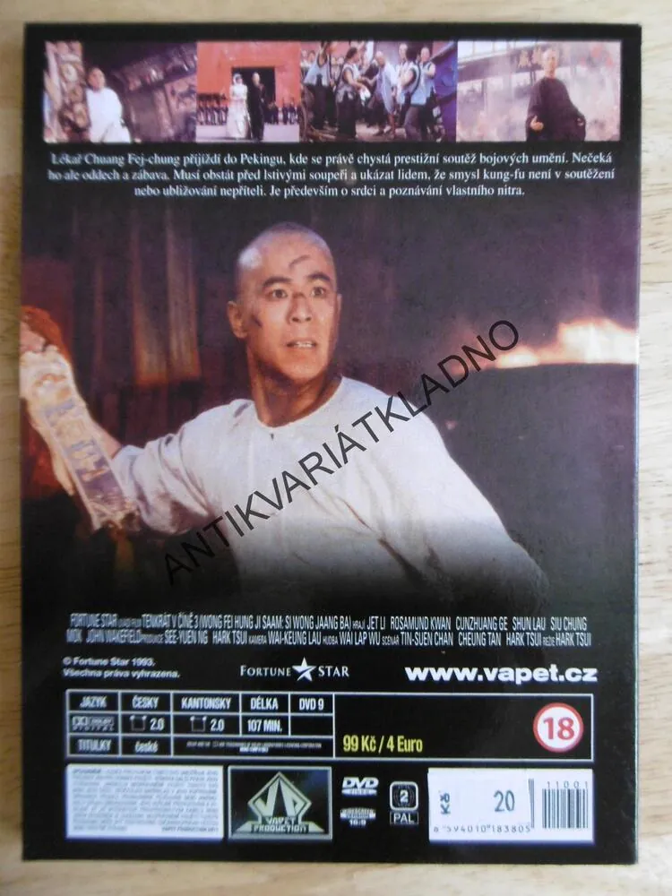 TENKRÁT V ČÍNĚ 3., JET LI, DVD FILM,