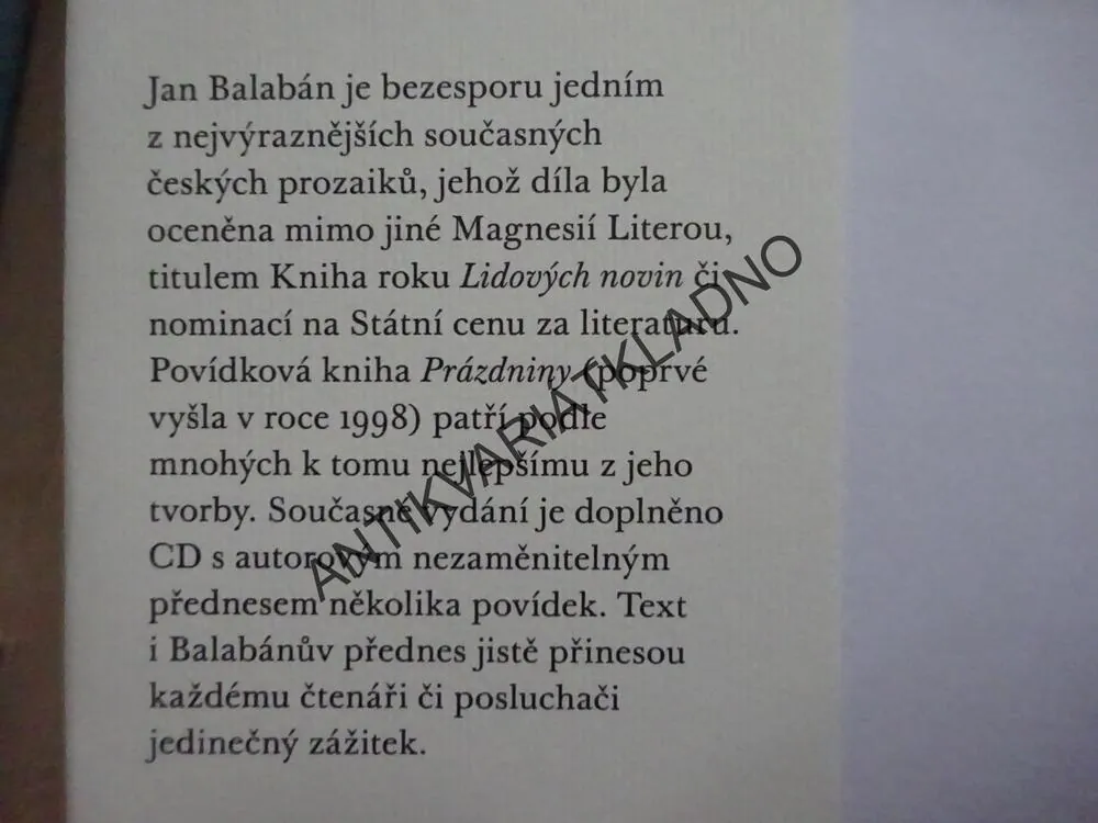 PRÁZDNINY, JAN BALABÁN, **an