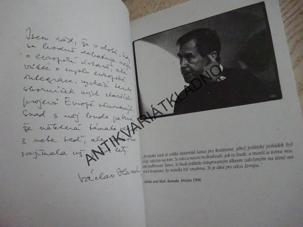 EVROPA JAKO ÚKOL, VÝBĚR Z PROJEVŮ 1990-2004, VÁCLAV HAVEL, **an
