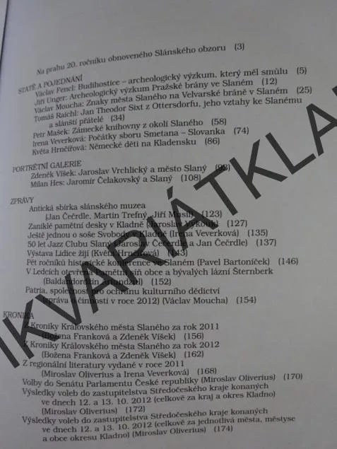 SLÁNSKÝ OBZOR, ROČNÍK 20 (120), ROK 2012, **an