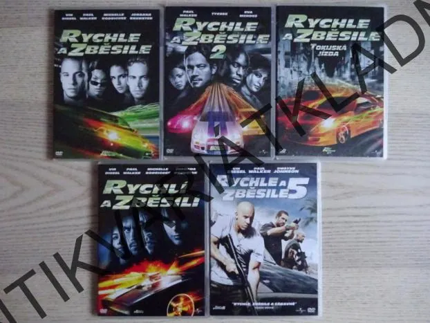RYCHLE A ZBĚSILE 1-5, SOUBOR, DVD FILM