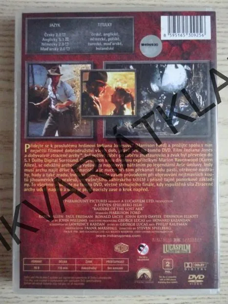INDIANA JONES A DOBYVATELÉ ZTRACENÉ ARCHY, DVD FILM