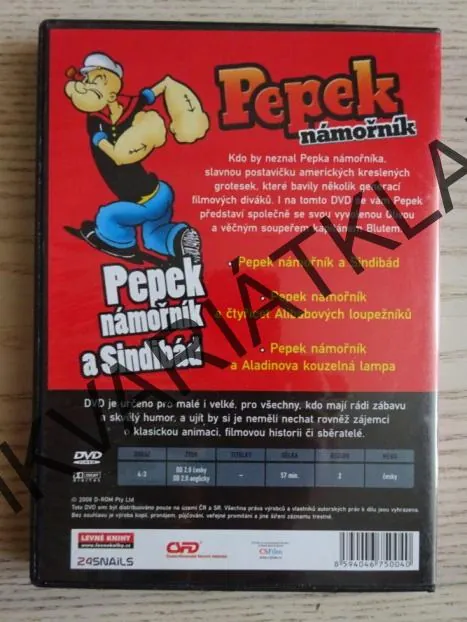 PEPEK NÁMOŘNÍK A SINDIBÁD, DVD FILM