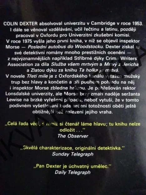 TŘETÍ MÍLE, COLIN DEXTER, **an