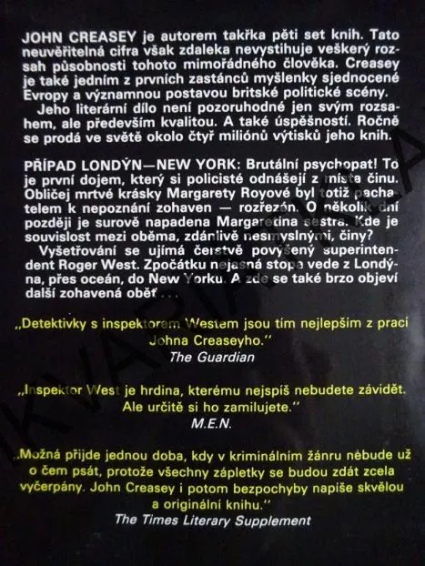 PŘÍPAD LONDÝN - NEW YORK, JOHN CREASEY, **an