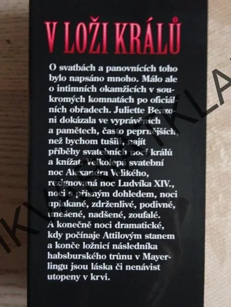 V LOŽI KRÁLŮ, SVATEBNÍ NOCI, JULIETTE BENZONI, **an