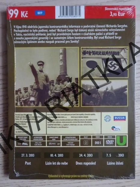 PROSLULÝ ŠPION RICHARD SORGE, DVD FILM DOKUMENT