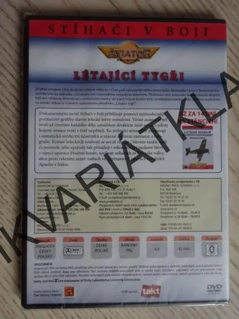 LÉTAJÍCÍ TYGŘI, LETECKÉ SOUBOJE, DVD FILM DOKUMENT