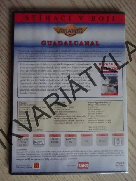 GUADALCANAL, LETECKÉ SOUBOJE, DVD FILM DOKUMENT