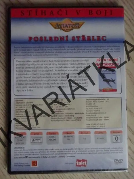 POSLEDNÍ STŘELEC, LETECKÉ SOUBOJE, DVD FILM DOKUMENT