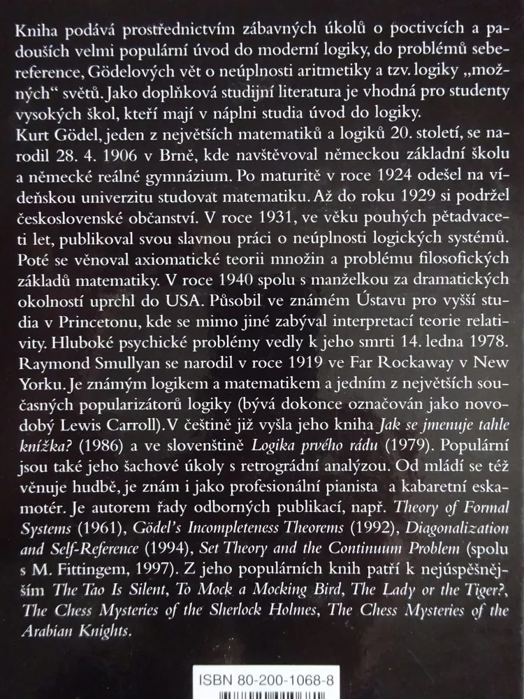 NAVĚKY NEROZHODNUTO, RAYMOND SMULLYAN, **an