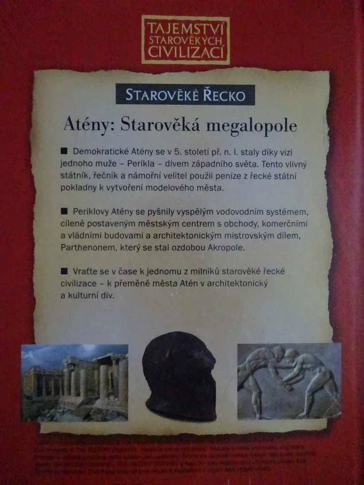 ATÉNY, STAROVĚKÁ MEGALOPOLE, ŘECKO, DVD FILM DOKUMENT