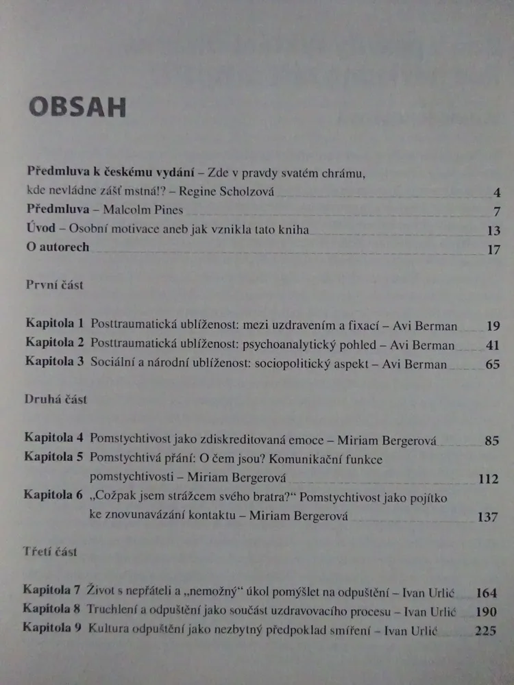 UBLÍŽENOST, POMSTYCHTIVOST A KULTURA ODPOŠTĚNÍ, URLIĆ, BERGEROVÁ, BERMAN, **an