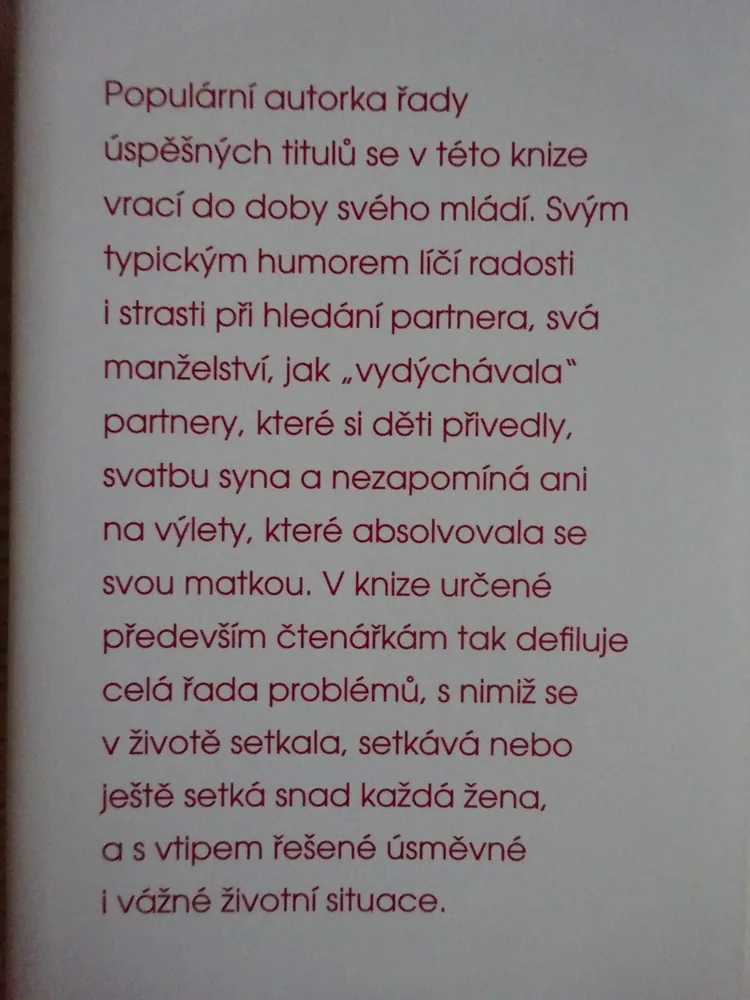 ZAČ JE ŽIVOTA LOKET, MARCELA MLYNÁŘOVÁ, **an