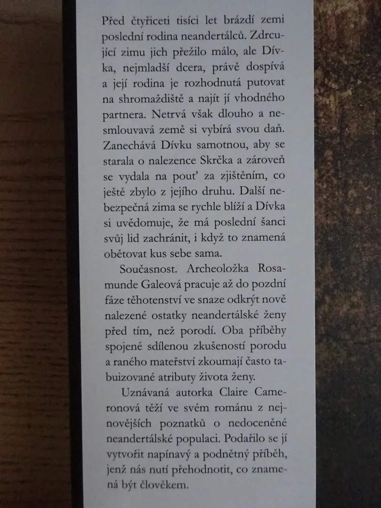 POSLEDNÍ NEANDERTÁLSKÁ ŽENA, CLAIRE CAMERONOVÁ, **an