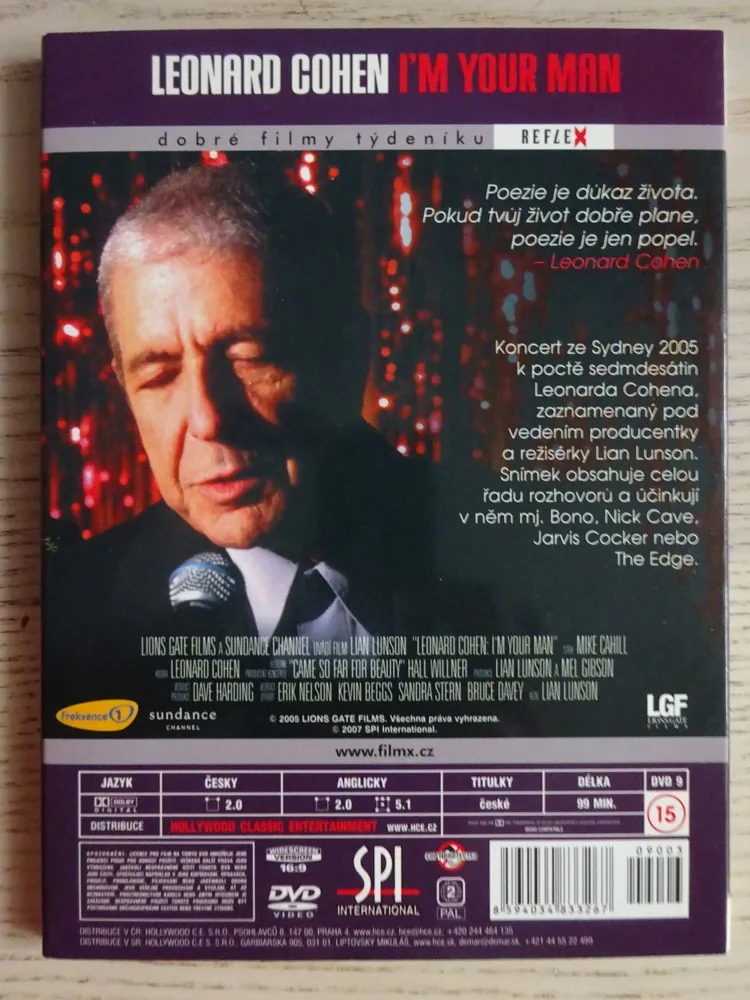 LEONARD COHEN, I'M YOUR MAN, DVD FILM
