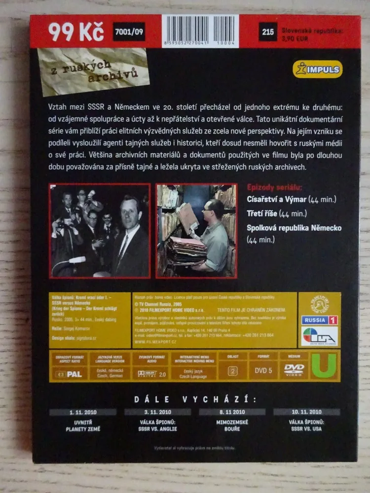 VÁLKA ŠPIONŮ: KREML VRACÍ ÚDER 1, DVD FILM DOKUMENT