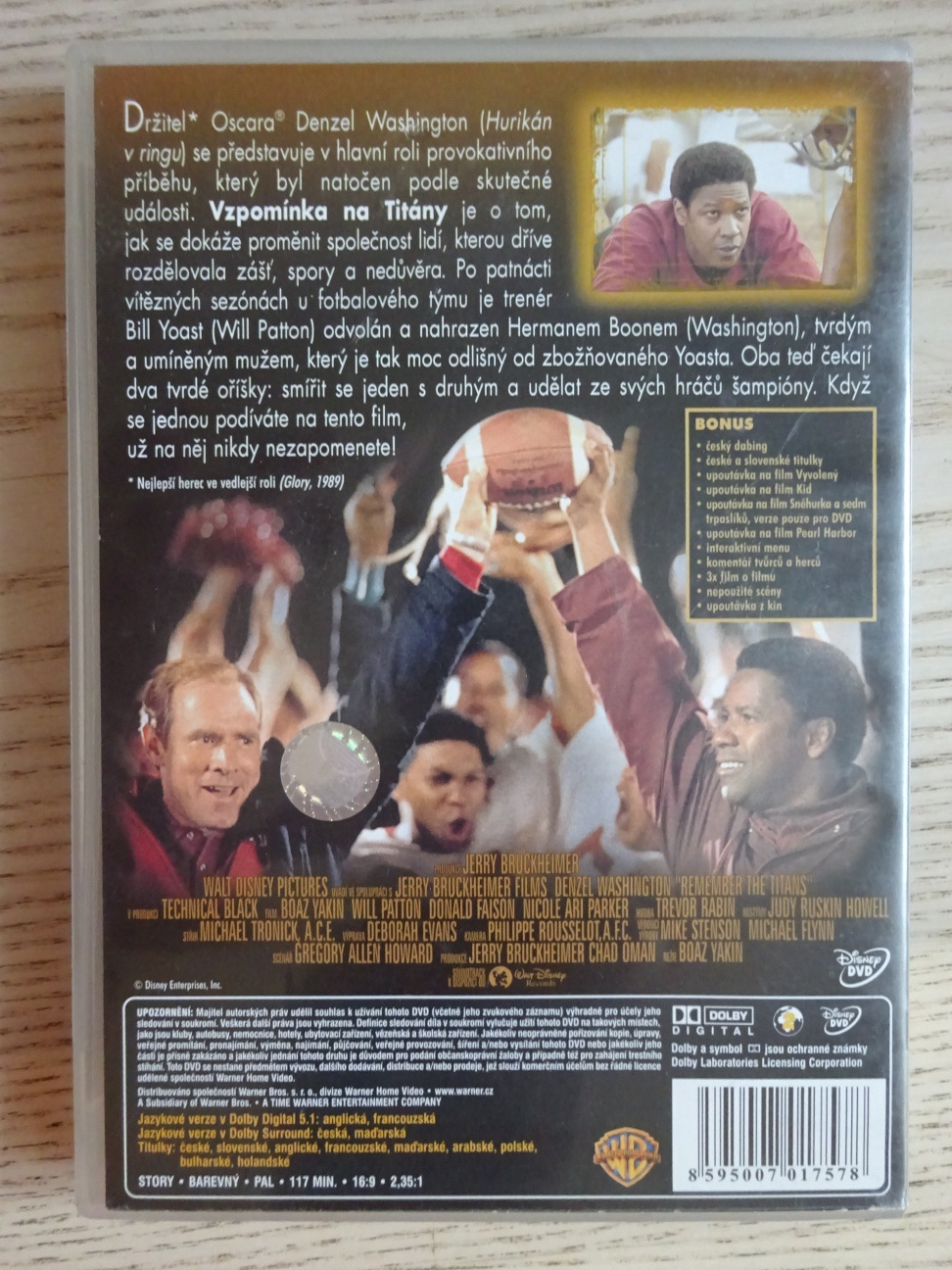 VZPOMÍNKA NA TITÁNY, DVD FILM
