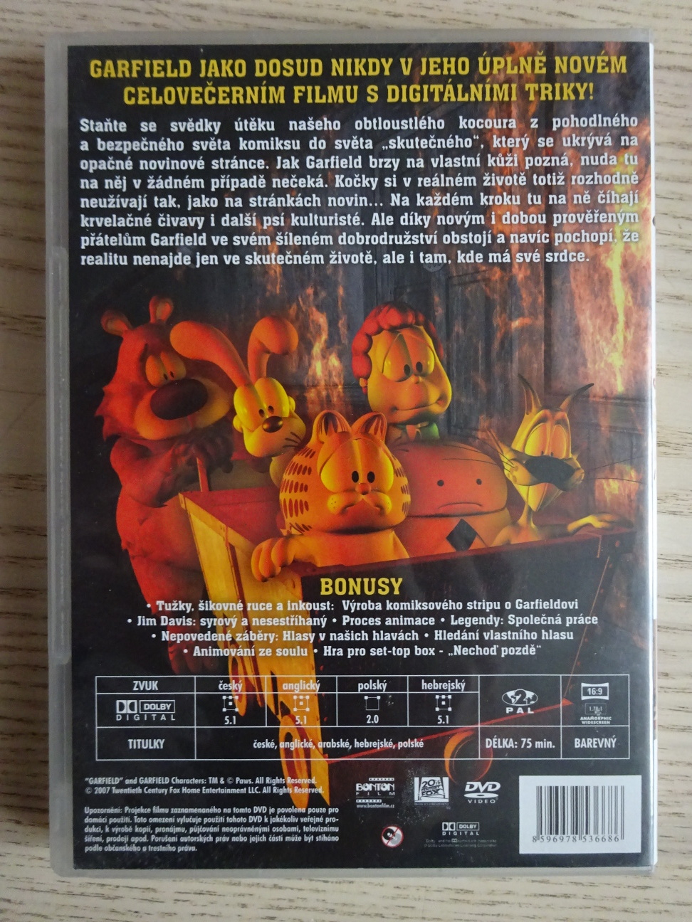 GARFIELD ŠOKUJE, DVD FILM