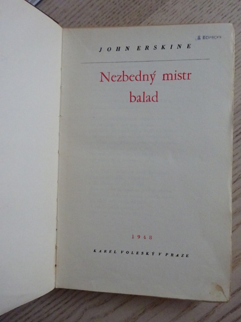 NEZBEDNÝ MISTR BALAD, JOHN ERSKINE, **an