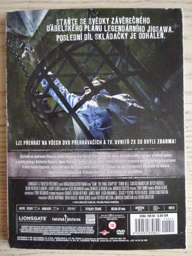 SAW, FINÁLNÍ KAPITOLA, 3D VERZE, VČETNĚ BRÝLÍ, DVD FILM