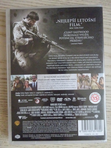 AMERICKÝ SNIPER, BRADLEY COOPER, DVD FILM
