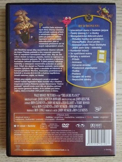 PLANETA POKLADŮ, DISNEY, DVD FILM POHÁDKA