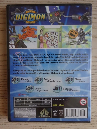 DIGIMON, 1. SEZÓNA EPIZODA 28-32, DVD FILM POHÁDKA