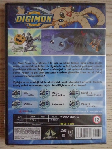 DIGIMON, 1. SEZÓNA EPIZODA 33-38, DVD FILM POHÁDKA